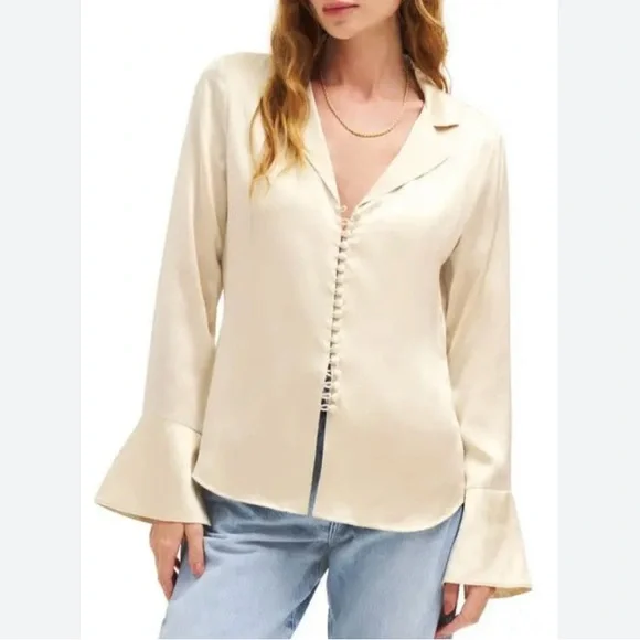 Jeremiah Almond silk top - Picture 2 of 7